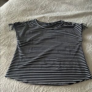 Navy and White Striped Women's Top by top ligne NWOT
